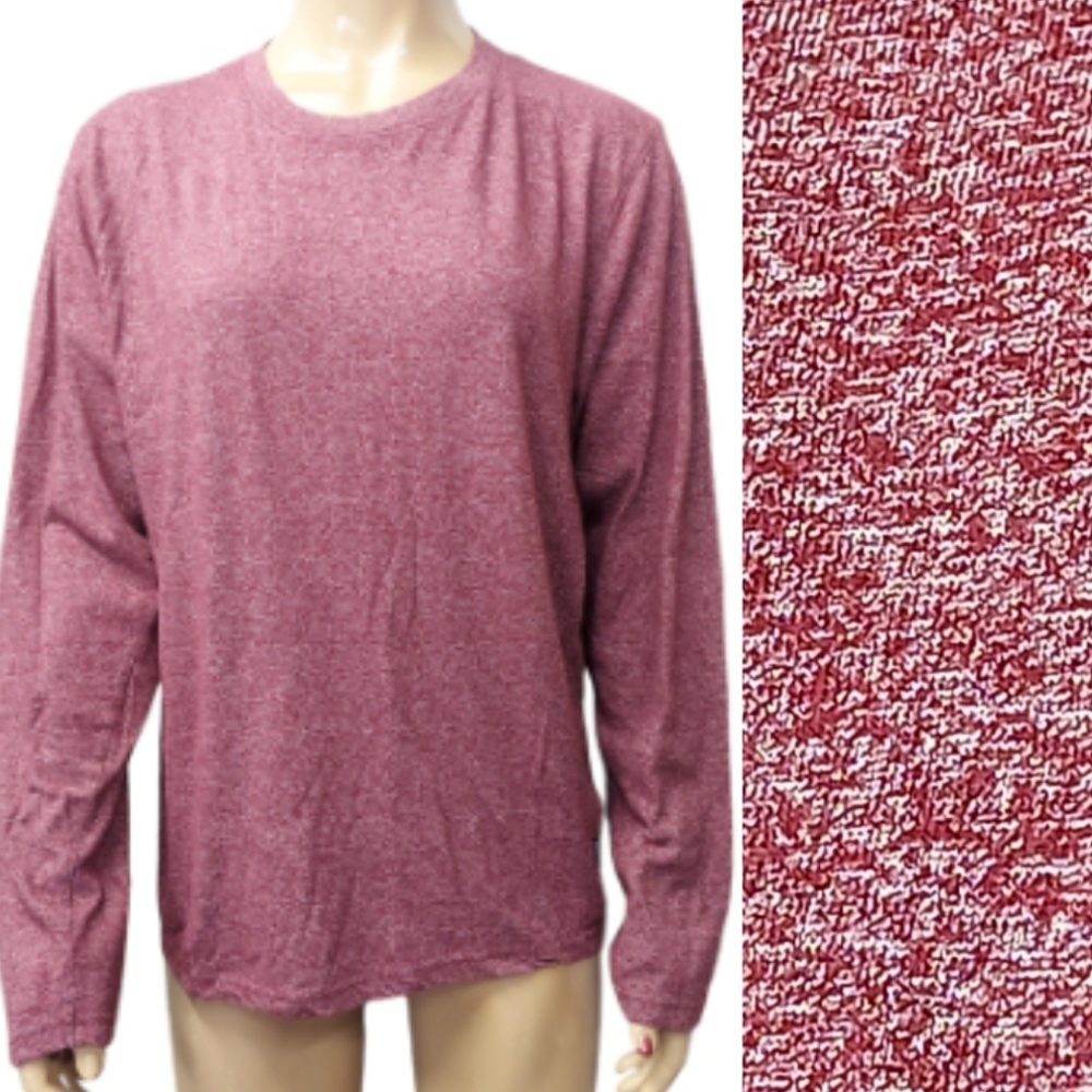 Brooklyn Cloth Heathered Deep Red Pullover Lightweight Long Sleeve TShirt Top